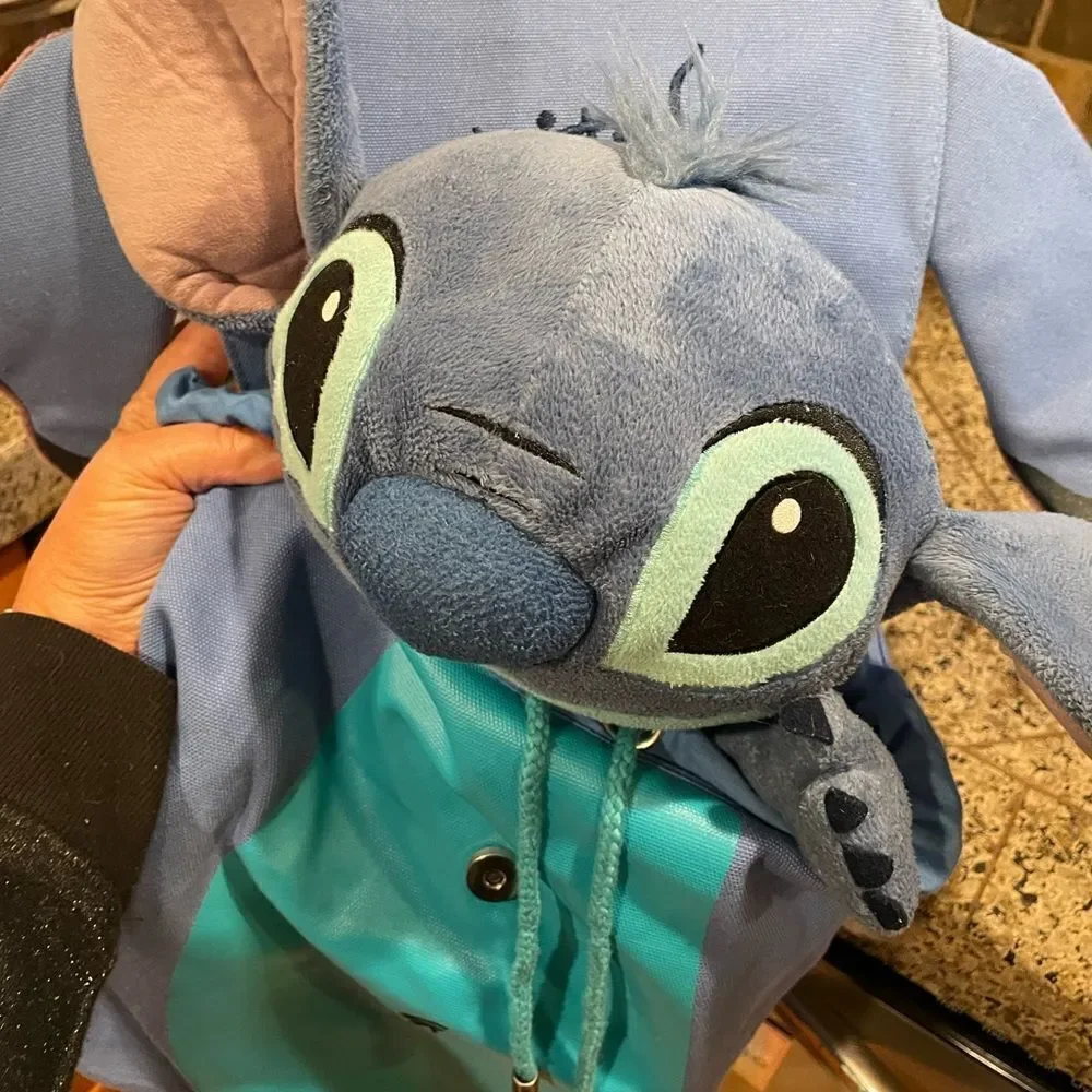 Disney Parks Stitch Canvas HTF Backpack plus Stitch Plush!
